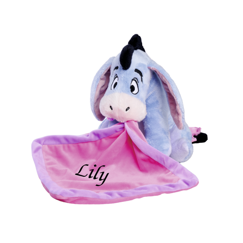  eeyore the donkey plush with comforter purple pink 25 cm 